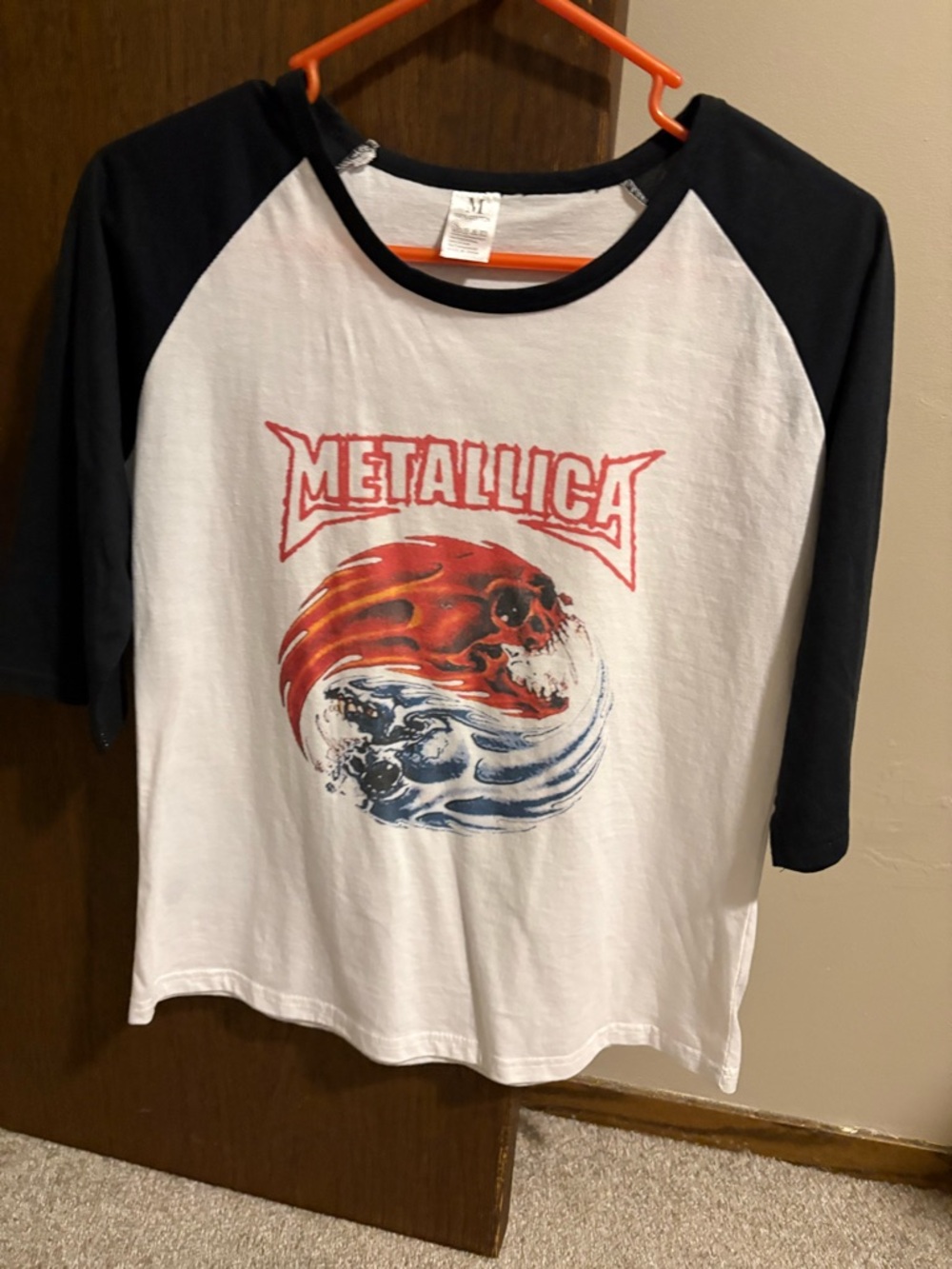Kids' White & Black Raglan Graphic Tee